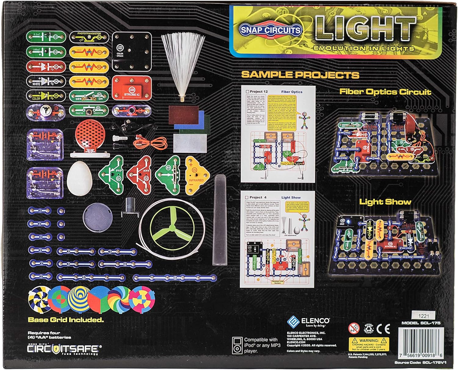 Snap Circuits LIGHT Electronics Exploration Kit | Over 175 Exciting STEM  Projects | Full Color Project Manual | 55+ Snap Circuits Parts | STEM