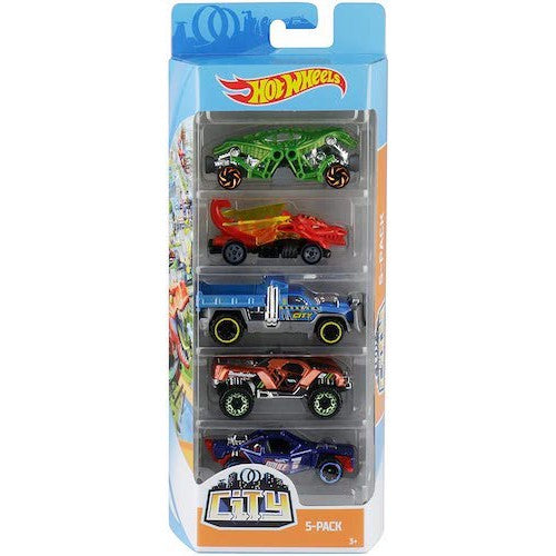 Hot Wheels 5 Car Pack HUZZAH Toys